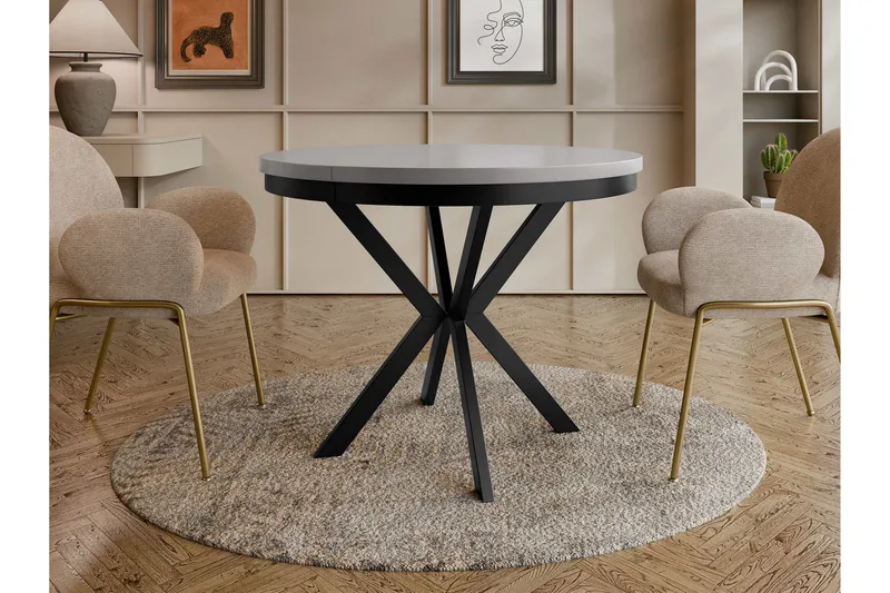 Sereth Matbord 90 cm Rund - Grå/Svart - Möbler - Matplats - Matbord & köksbord