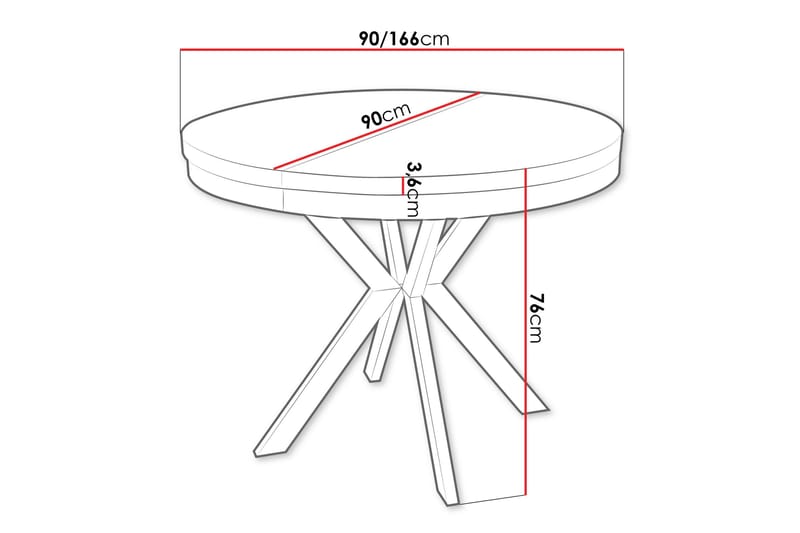 Sereth Matbord 90 cm Rund - Svart/Guld - Möbler - Matplats - Matbord & köksbord