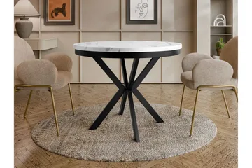 Sereth Matbord 90 cm Rund - Vit/Svart - Möbler - Matplats - Matbord & köksbord