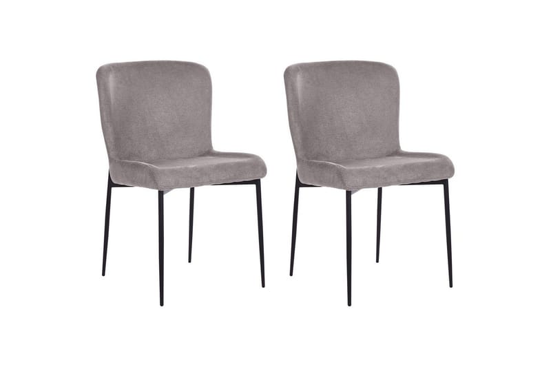 Set med 2 matstolar Ada, Mörkgrå, svart