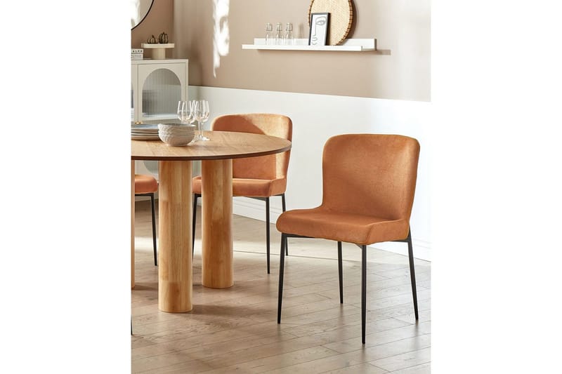 Set med 2 matstolar Ada - Orange, svart - Möbler - Matplats - Matstol & köksstol