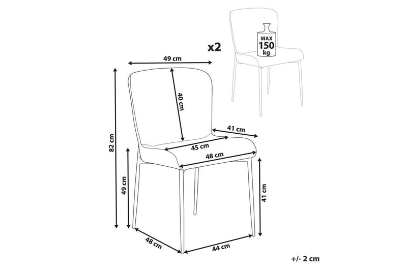 Set med 2 matstolar Ada - Vit, Svart - Möbler - Matplats - Matstol & köksstol