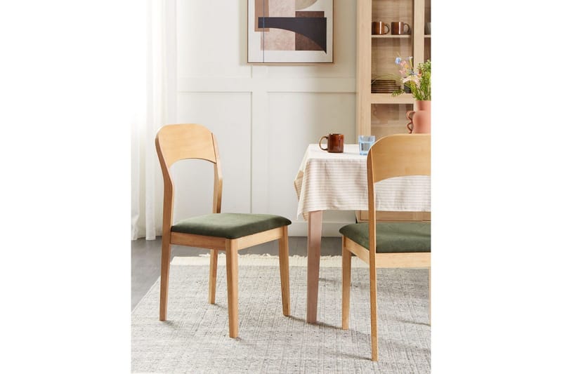 Set med 2 matstolar Alvin - Ljus trä, grön - Möbler - Matplats - Matstol & köksstol