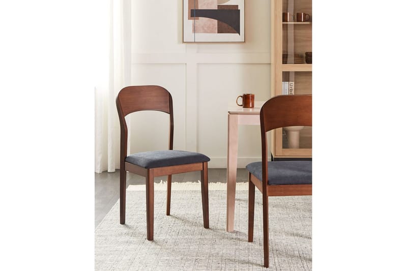 Set med 2 matstolar Alvin - Mörk trä, svart - Möbler - Matplats - Matstol & köksstol