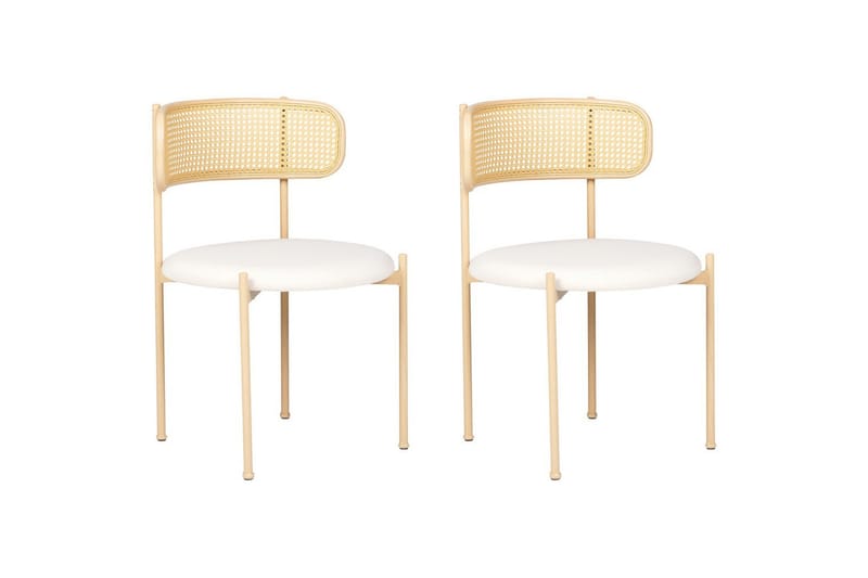 Set med 2 matstolar Andover, Ljus trä, beige
