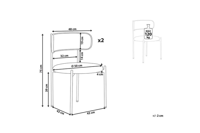 Set med 2 matstolar Andover - Ljus trä, beige - Möbler - Matplats - Matstol & köksstol