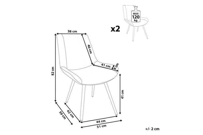 Set med 2 matstolar Avilla - Beige, svart - Möbler - Matplats - Matstol & köksstol