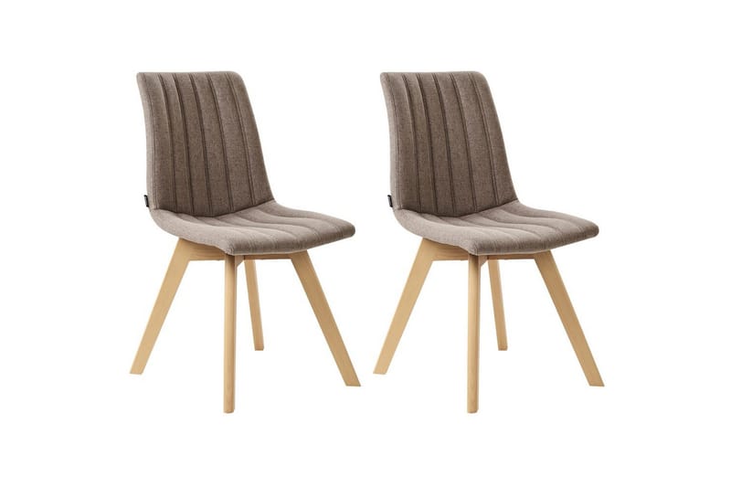 Set med 2 matstolar Calgary, Brunt, ljust trä