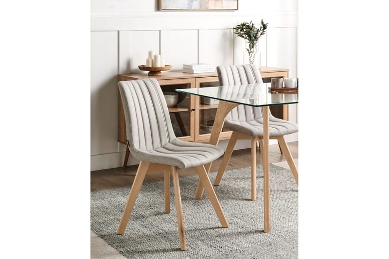 Set med 2 matstolar Calgary - Grå, ljust trä - Möbler - Matplats - Matstol & köksstol
