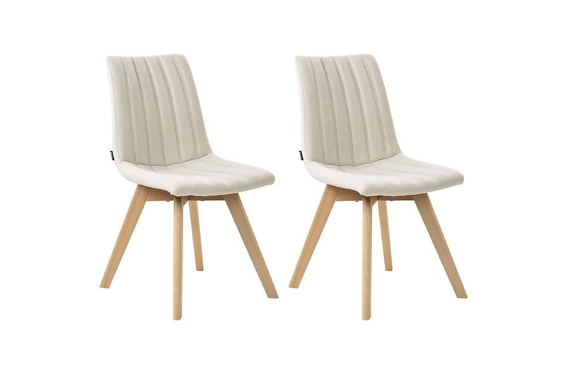 Set med 2 matstolar Calgary, Vit, ljust trä