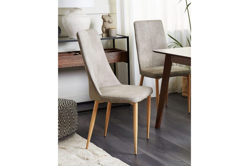 Set med 2 matstolar Clayton - Grå, ljust trä - Möbler - Matplats - Matstol & köksstol