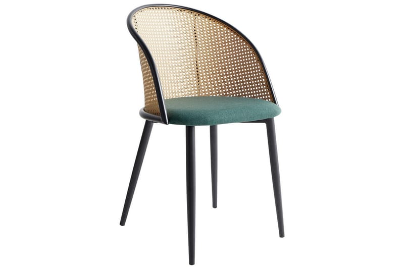 Set med 2 matstolar Cornell - Grönt, svart, ljust trä - Möbler - Matplats - Matstol & köksstol