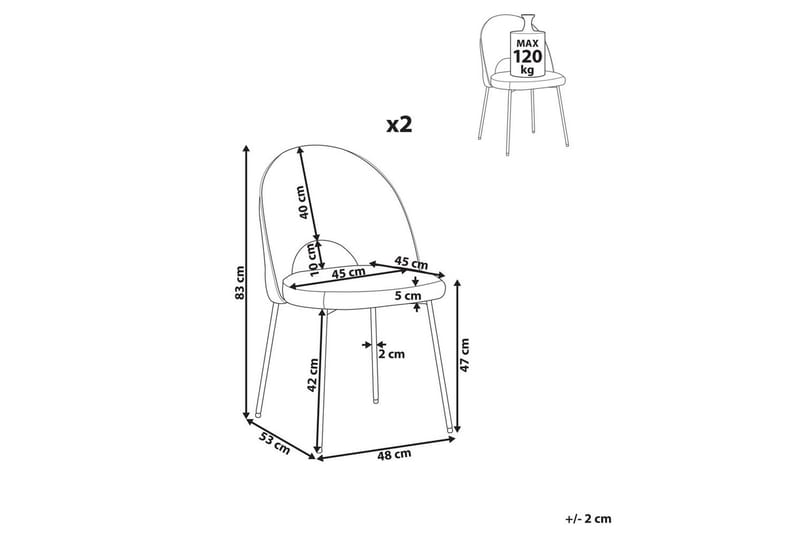 Set med 2 matstolar Covelo - Orange, svart - Möbler - Matplats - Matstol & köksstol