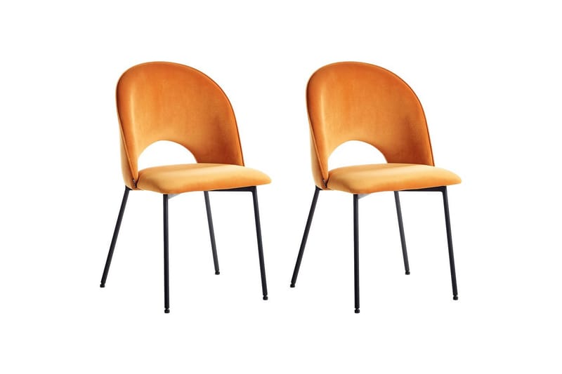 Set med 2 matstolar Covelo - Orange, svart - Möbler - Matplats - Matstol & köksstol