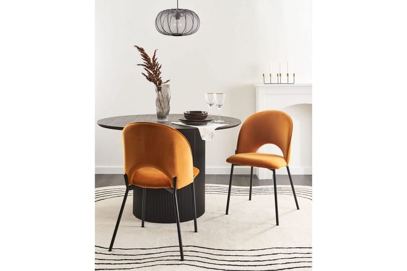 Set med 2 matstolar Covelo - Orange, svart - Möbler - Matplats - Matstol & köksstol