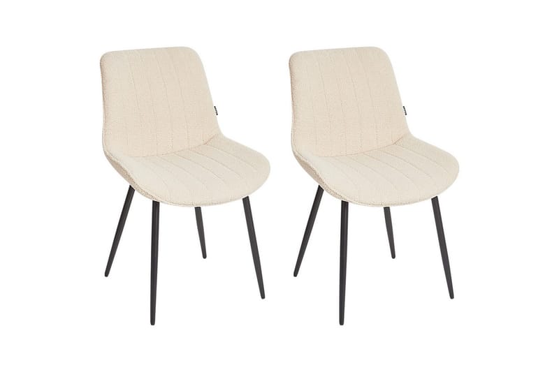 Set med 2 matstolar Dubrovnik - Beige, svart/Bouclé - Möbler - Matplats - Matstol & köksstol