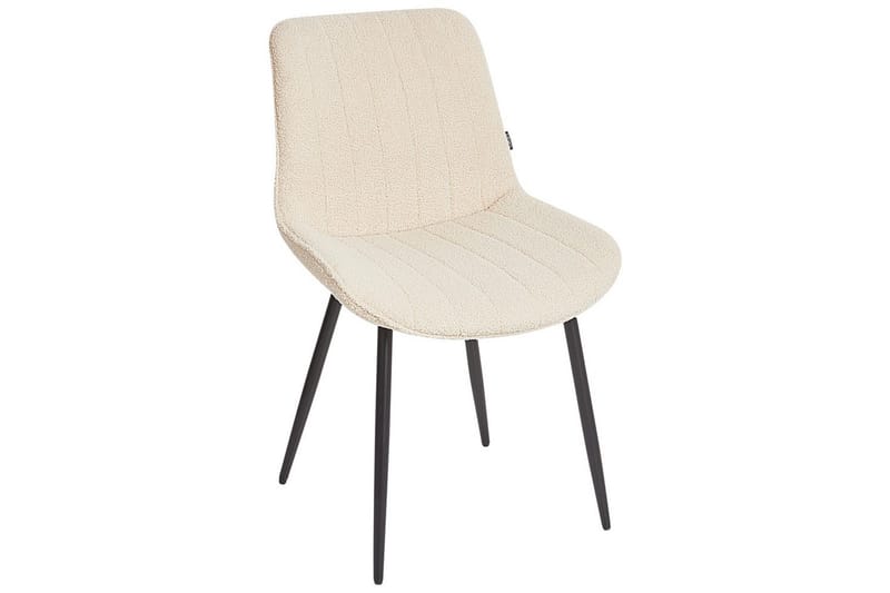Set med 2 matstolar Dubrovnik - Beige, svart/Bouclé - Möbler - Matplats - Matstol & köksstol