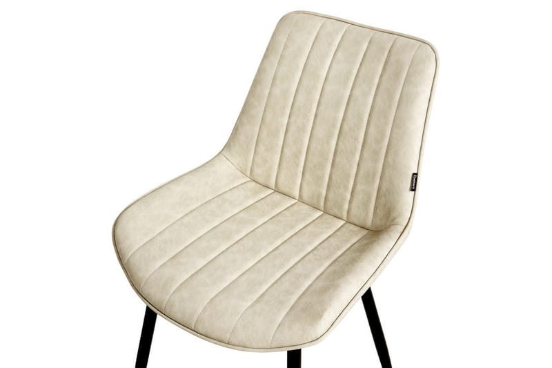 Set med 2 matstolar Dubrovnik - Beige, svart/Konstläder - Möbler - Matplats - Matstol & köksstol