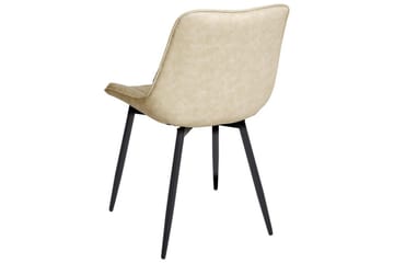 Set med 2 matstolar Dubrovnik - Beige, svart/Konstläder - Möbler - Matplats - Matstol & köksstol
