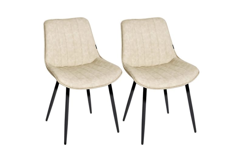 Set med 2 matstolar Dubrovnik - Beige, svart/Konstläder - Möbler - Matplats - Matstol & köksstol