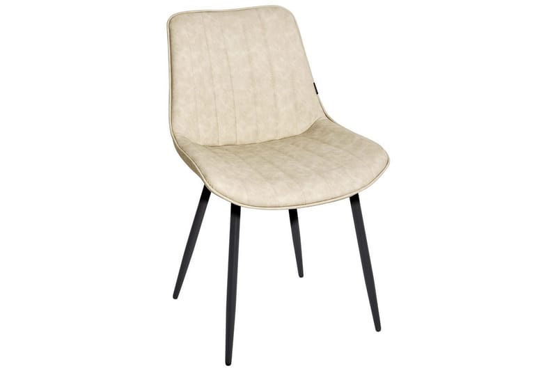 Set med 2 matstolar Dubrovnik - Beige, svart/Konstläder - Möbler - Matplats - Matstol & köksstol