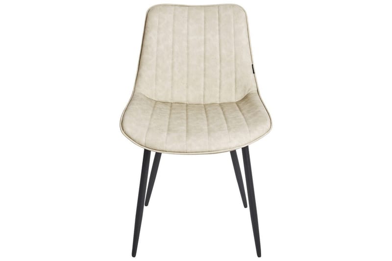 Set med 2 matstolar Dubrovnik - Beige, svart/Konstläder - Möbler - Matplats - Matstol & köksstol