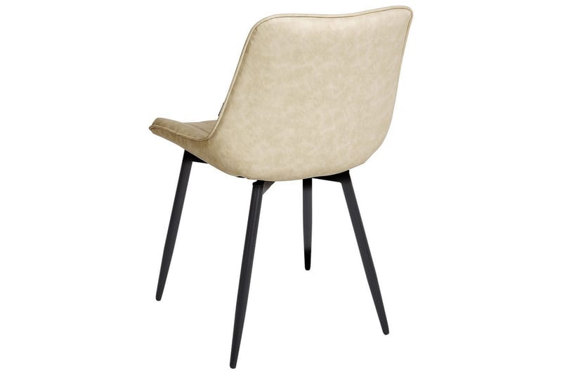 Set med 2 matstolar Dubrovnik - Beige, svart/Konstläder - Möbler - Matplats - Matstol & köksstol