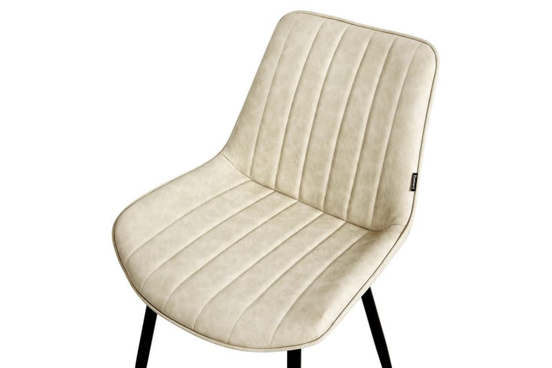 Set med 2 matstolar Dubrovnik - Beige, svart/Konstläder - Möbler - Matplats - Matstol & köksstol