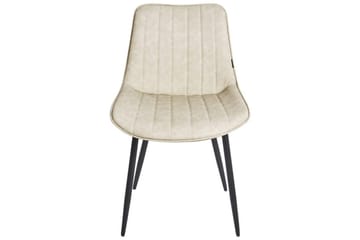 Set med 2 matstolar Dubrovnik - Beige, svart/Konstläder - Möbler - Matplats - Matstol & köksstol