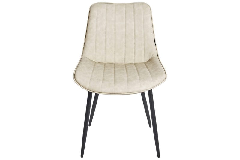 Set med 2 matstolar Dubrovnik - Beige, svart/Konstläder - Möbler - Matplats - Matstol & köksstol