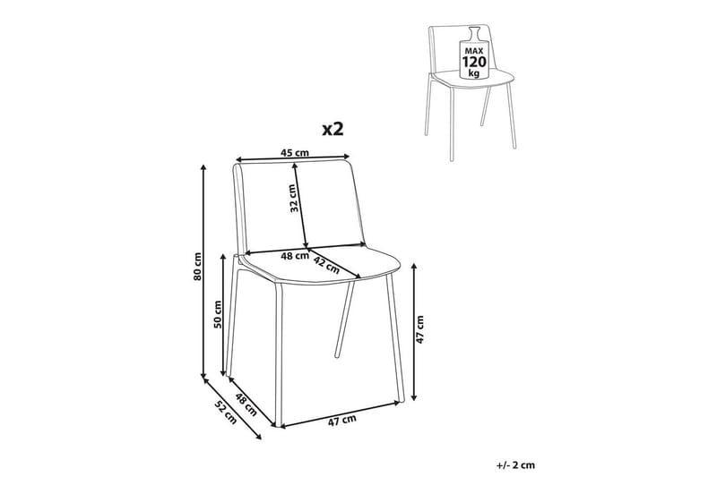 Set med 2 matstolar Esbon - Grå, svart - Möbler - Matplats - Matstol & köksstol
