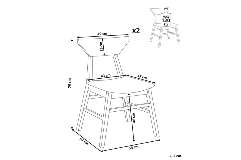 Set med 2 matstolar Hopkins - Brun, Taupe - Möbler - Matplats - Matstol & köksstol