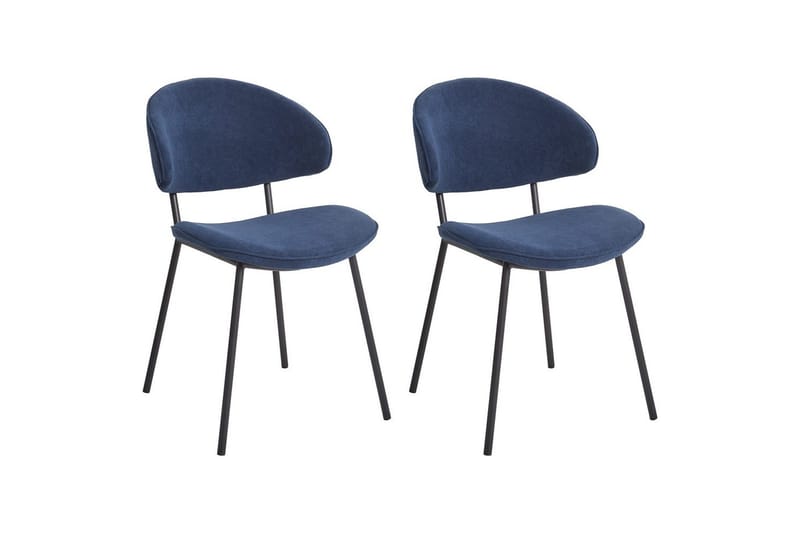 Set med 2 matstolar Kiana, Blå, Svart