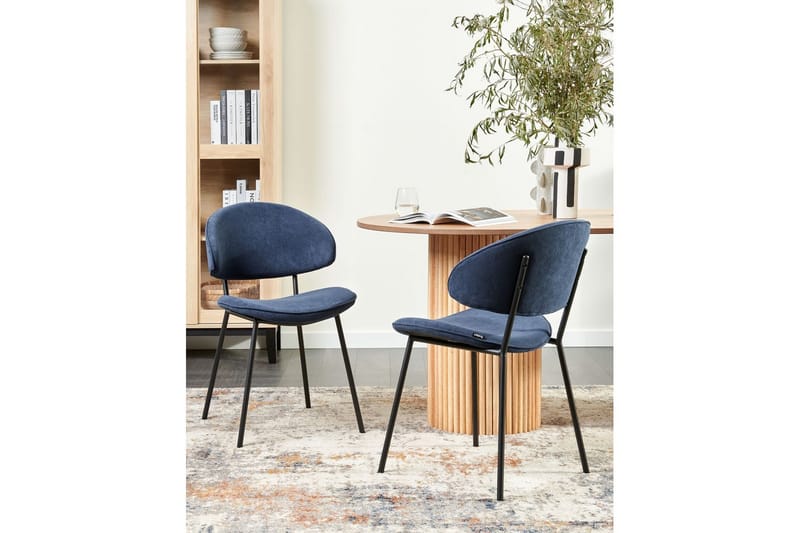 Set med 2 matstolar Kiana - Blå, Svart - Möbler - Matplats - Matstol & köksstol