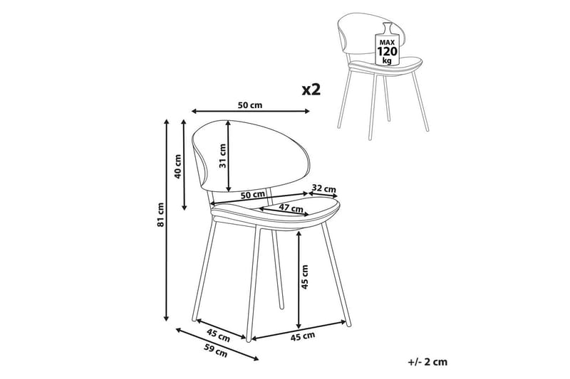 Set med 2 matstolar Kiana - Brun, Svart - Möbler - Matplats - Matstol & köksstol