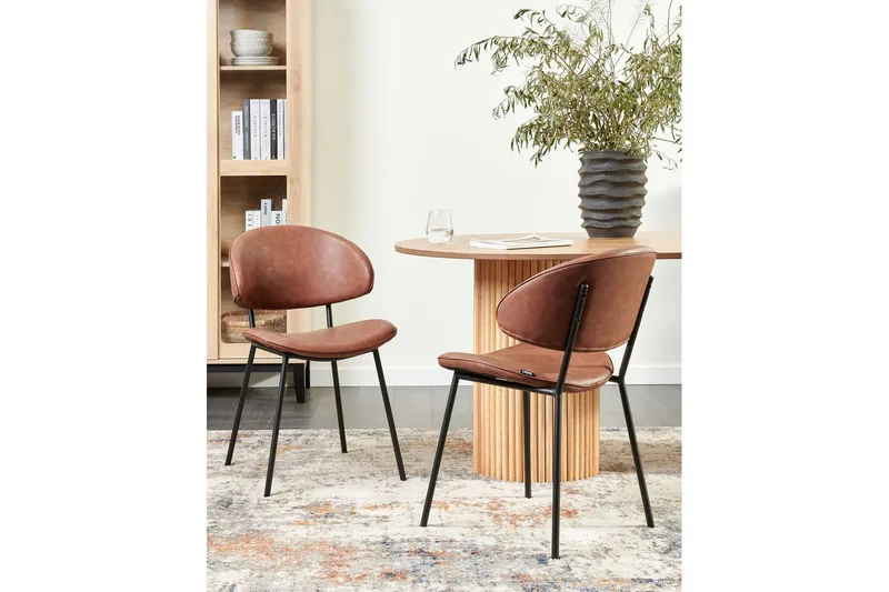 Set med 2 matstolar Kiana - Brun, Svart - Möbler - Matplats - Matstol & köksstol
