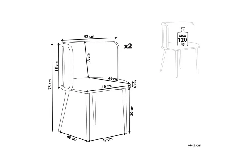 Set med 2 matstolar Kobuk - Möbler - Matplats - Matstol & köksstol
