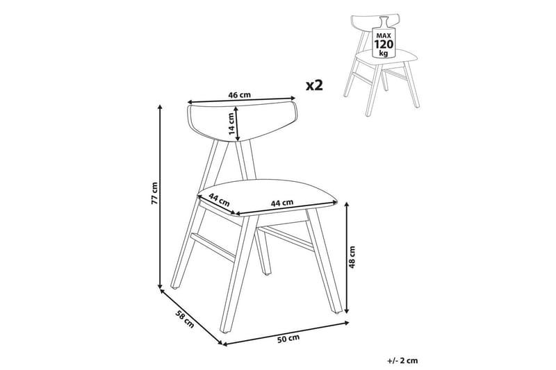 Set med 2 matstolar Lacota - Brun, grå - Möbler - Matplats - Matstol & köksstol