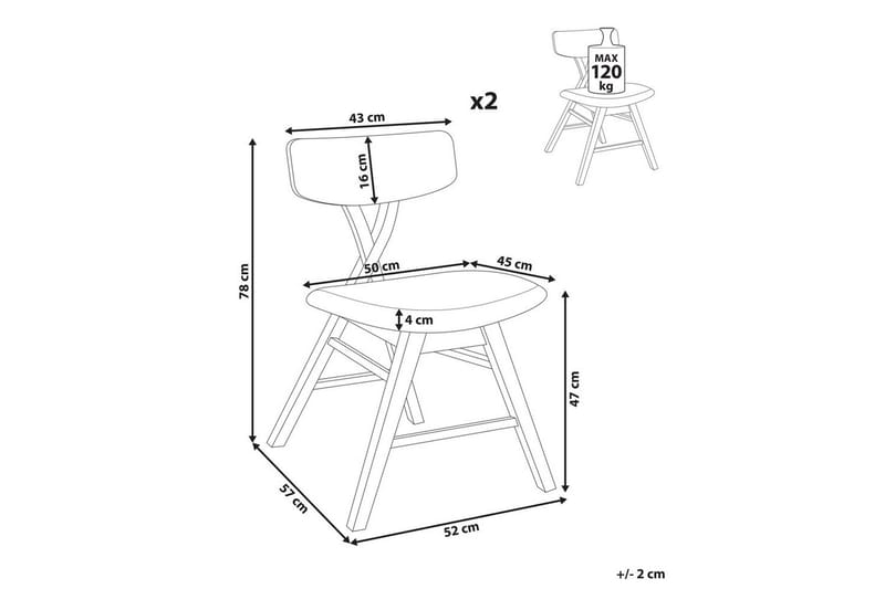 Set med 2 matstolar Leland - Brun, Grön - Möbler - Matplats - Matstol & köksstol