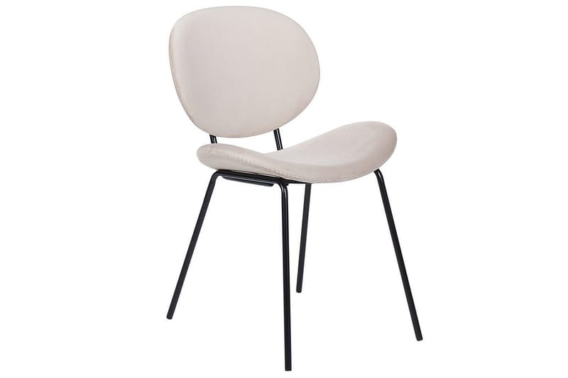 Set med 2 matstolar Luana - Beige, svart/Sammet - Möbler - Matplats - Matstol & köksstol