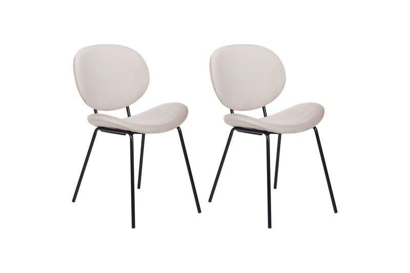 Set med 2 matstolar Luana - Beige, svart/Sammet - Möbler - Matplats - Matstol & köksstol