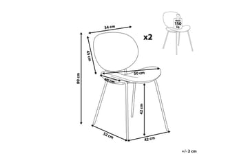 Set med 2 matstolar Luana - Grå, svart/Sammet - Möbler - Matplats - Matstol & köksstol