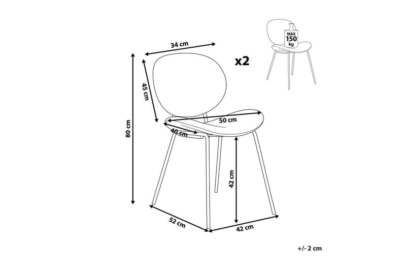 Set med 2 matstolar Luana - Grå, svart/Sammet - Möbler - Matplats - Matstol & köksstol