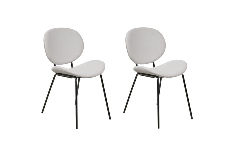 Set med 2 matstolar Luana, Grå, svart/Sammet