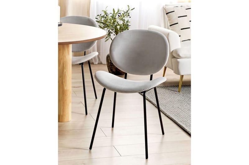 Set med 2 matstolar Luana - Grå, svart/Sammet - Möbler - Matplats - Matstol & köksstol