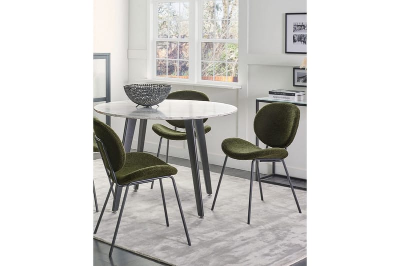 Set med 2 matstolar Luana - Grön, Svart/Bouclé - Möbler - Matplats - Matstol & köksstol