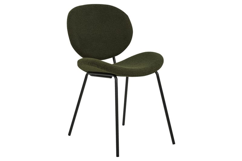 Set med 2 matstolar Luana - Grön, Svart/Bouclé - Möbler - Matplats - Matstol & köksstol