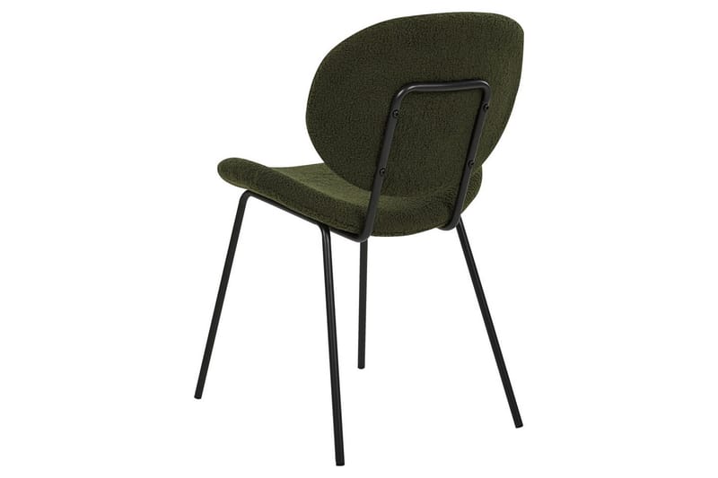 Set med 2 matstolar Luana - Grön, Svart/Bouclé - Möbler - Matplats - Matstol & köksstol