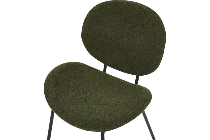 Set med 2 matstolar Luana - Grön, Svart/Bouclé - Möbler - Matplats - Matstol & köksstol