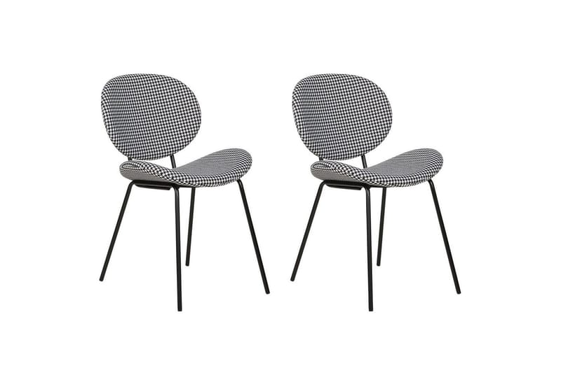 Set med 2 matstolar Luana - Svart, Vit/Polyester - Möbler - Matplats - Matstol & köksstol